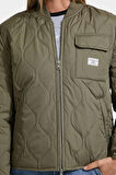 Kadın Mont Quilted Cepli Fermuarlı - Haki | S