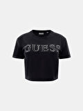 Guess Kadife Kadın Crop T-shirt V3BI01K0232