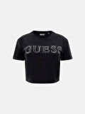 Guess Couture Kadın Siyah Aktif Boxy Fit T-Shirt V3BI01K0232-JBLK