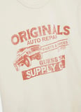 Guess Yuvarlak Yaka Düz Krem Erkek T-Shirt M6RI54K8FQ4-G053 Krem T-Shirt