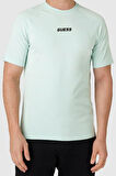 Erkek Guess Yazılı T-Shirt - Su Yeşili | XS