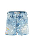 Guess Normal Bel Normal Açık Turkuaz Kadın Denim Şort W3GD26D4YO0ARTP