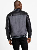Guess Varsity Erkek Antrasit Bomber Ceket M5BL2BK1062-FJ7G