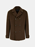 Guess Peacoat Erkek Kahverengi Yün Karışımlı Kaban M5BL2JW2242-A12G