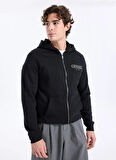 Guess Kapüşon Yaka Siyah Erkek Sweatshırt M5BQ48K9Z21-JBLK Poly Erkek Sweatsh