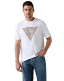 Guess Triangle Erkek Beyaz Regular Fit T-Shirt M5BI04I3Z14-G011