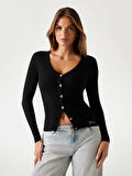Guess Julia Kadın Siyah Ipek Kaşmir Karışımlı Triko Hırka W5BR16Z3OW2-JBLK