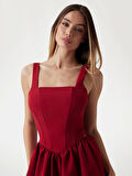 Guess Kadın Kırmızı Fit and  flare kısa elbise