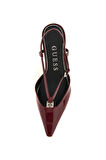 Kadın Desie Rugan Sivri Burunlu Topuklu Ayakkabı - Bordo | 36