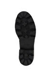 Kadın Yaneta Kürk Astarlı Süet Kalın Tabanlı Sabo Terlik - Siyah | 39