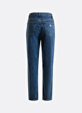 Guess Normal Bel Ankle Paça Mom Fit Mavi Kadın Denim Pantolon W2YA21D4NH5AUMD