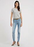 Guess Normal Bel Normal Paça Skinny Fit Mavi Kadın Denim Pantolon W2YA46D4Q01-CLH1