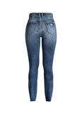 Guess Yüksek Bel Dar Paça Skinny Fit Lacivert Kadın Denim Pantolon W2YA46D4Q02CMD1