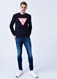 Guess Bisiklet Yaka Lacivert Erkek Sweatshırt M2YQ37K6ZS1G7V2AUDLEY CN FLEECE
