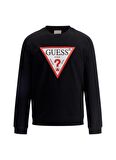 Guess Bisiklet Yaka Siyah Erkek Sweatshırt M2YQ37K6ZS1JBLKAUDLEY CN FLEECE