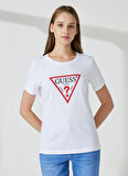 Guess Bisiklet Yaka Beyaz Kadın T-Shirt W1YI1BI3Z14G011