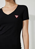 Guess V Yaka Siyah Kadın T-Shirt W2YI45J1314JBLK