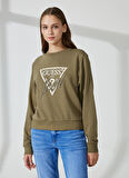 Guess Bisiklet Yaka Yeşil Kadın Sweatshırt W3YQ01KB683G8K2