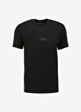 Guess Bisiklet Yaka Düz Siyah Erkek T-Shirt AIDY CN SS TEE - MID ORGANIC STREAM