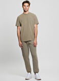 Guess Bisiklet Yaka Düz Haki Erkek T-Shirt Z2YI11J1314-G9D5 Alphy Erkek Aktif