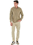 Guess Normal Bej Düz Erkek Gömlek LS SUNSET TEXTURED S - COTTON VISCO
