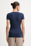 Guess Kısa Kollu Bisiklet Yaka Şal Desenli Üçgen Kadın Lacivert T-shirt W6YI25K4344-G7P1