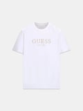 Guess Bisiklet Yaka Kısa Kollu Guess Logolu Nakışlı Erkek Beyaz T-shirt M6YI41K4227-G011