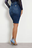 Kadın Guess Denim Midi Etek - Mavi | 27