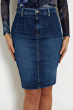 Kadın Guess Denim Midi Etek - Mavi | 27