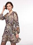 Guess Polo Yaka Çok Renkli Standart Kadın Elbise W4RK21WF5K0-P9VO
