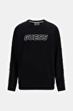 Erkek ARLO CN Kolları Şeritli Önde Logo Sweatshirt - Siyah  | XL
