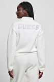 Kadın Fermuarlı Sweatshirt - Krem | L