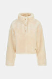 Guess Kadın Krem Sherpa Crop Sweatshirt