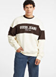 Guess Jeans Krem Erkek Sweatshırt M4BQ39K9V31G053 GJ CN OS HORIZONT S