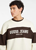 Guess Jeans Krem Erkek Sweatshırt M4BQ39K9V31G053 GJ CN OS HORIZONT S