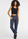 Guess Jeans Yuvarlak Yaka Düz Siyah Kadın Bluz GJ SCOOP GUESS J EMB - REC POLY CHE