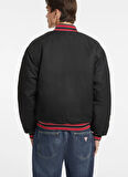 Guess Jeans Siyah Erkek Mont M4BL24WG932JBLK GJ BOMBER WITH PATC