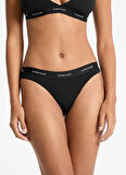 Guess Jeans Siyah Kadın Bikini Külot GJ THONG - ECO CUDDLE JERSEY 180 gr