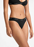Guess Jeans Siyah Kadın Bikini Külot GJ THONG - ECO CUDDLE JERSEY 180 gr