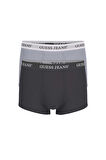 Erkek GJ 2'li Trunk Boxer - Gri Siyah | S