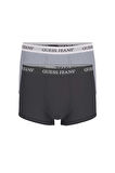 Erkek GJ 2'li Trunk Boxer - Gri Siyah | XL