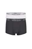 Erkek GJ 2'li Trunk Boxer - Beyaz Siyah | M