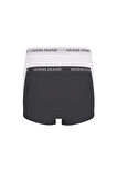 Erkek GJ 2'li Trunk Boxer - Beyaz Siyah | M