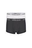 Erkek GJ 2'li Trunk Boxer - Beyaz Siyah | M