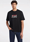 Guess Bisiklet Yaka Desenli Siyah Erkek T-Shirt M4BI15K8FQ4JTMU GO PRINTED BAKER L