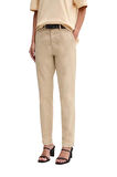 Kadın GJ Slim Fit Pantolon - Bej | 26/31