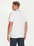 Guess Erkek Beyaz Quattro G Şeritli Polo Tişört