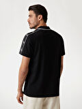 Guess Erkek Siyah Quattro G Şeritli Polo Tişört