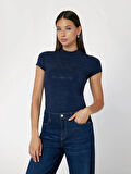 Guess Mock Kadın Mavi Slim Fit T-Shirt W4BI26J1314-G77G