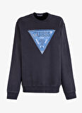 Guess Siyah Erkek Sweatshırt M4BQ17KCIF1JBLK TRIANGLE PATCH CN S